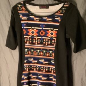 Annabelle Black and Multicolor Midi Dress